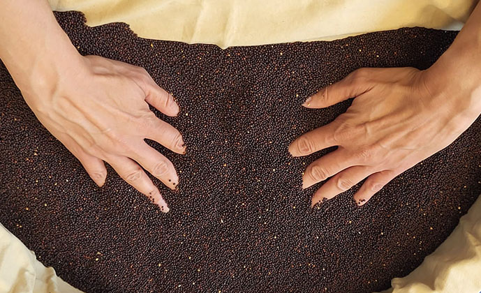 Hände in warmen Kernen